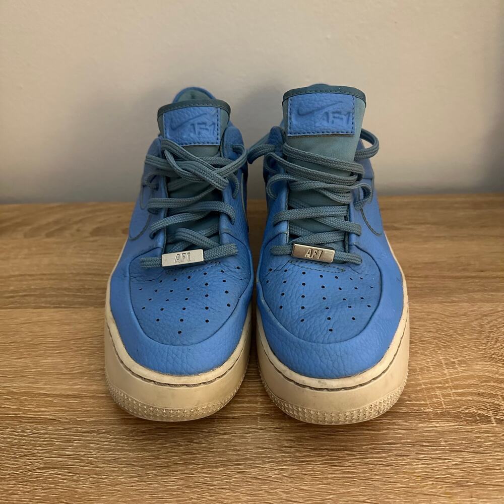 NIKE Women's Size 8 Air Force 1 Sage Low University Blue Sneakers - Picture 1 of 6